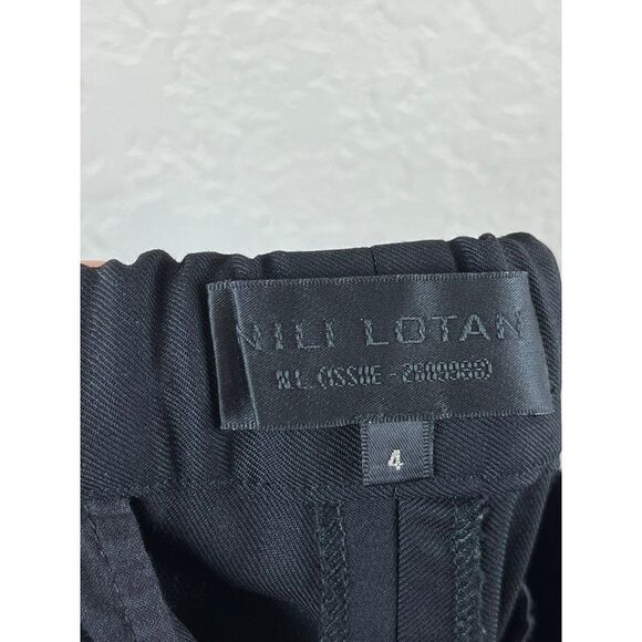 Nili Lotan Chelsea Virgin Wool Slit Straight Leg Cropped Refined Trousers Size 4 - Picture 7 of 10